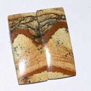 Cabochon rose naturel en vrac, paire de pierres précieuses jaspe pour la fabrication de bijoux, taille libre, vente en gros - Product Image 1