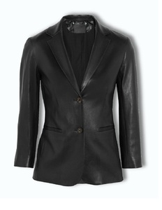 หนังแกะสีดำพร้อมปุ่มปิดด้วยแจ็คเก็ตนักขี่จักรยาน Moto Unisex พร้อมสีผลิตในปากีสถาน - Product Image 1