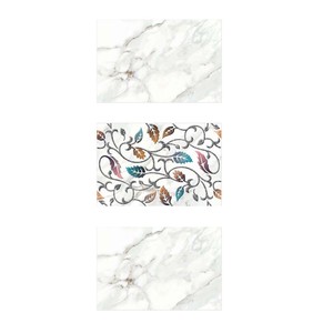 กระเบื้องเซรามิก300x450mm ลายใบไม้และสีขาวมันวาวสูง - Product Image 1