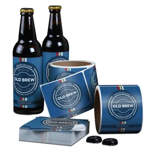 Étiquettes autocollantes pour bouteilles de bière, adhésif, impression en couleur, 100 pièces