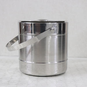 Stainless Steel Double Wall <b>Insulated</b> <b>Ice</b> <b>Bucket</b> With Lid and Handle Glossy Polished Finishing Manufacturer and Supplier - Product Image 3