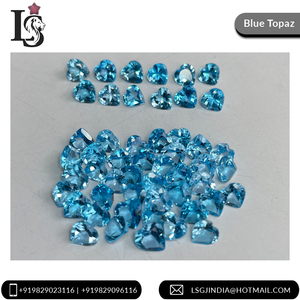 Gema suelta de Topacio Azul suizo, 100% Natural, con forma de corazón, tamaño de 6x6mm - Product Image 3