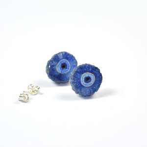 Pendientes de tuerca de cuarzo con energía Solar, aretes de Plata de Ley 925 con piedra preciosa azul, hechos a mano, para proveedores al por mayor - Product Image 3