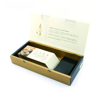 Boîtes télescopiques personnalisées en feuille d'or pour thé et café, matériaux recyclés, pelliculage mat, gaufrage, revêtement UV