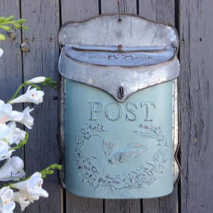 Galvanized <b>Post</b> <b>Box</b> with Bird - Product Image 1
