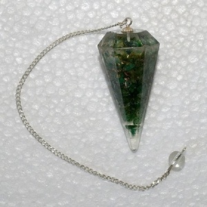 Cristaux naturels pendule vert aventurine Orgonite pour radiesthésie, pendule de guérison; Grossiste - Product Image 3