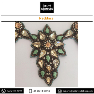 Vente exclusive de colliers brodés à la main en cristal de topaze et de menthe pour femmes et filles, fabriqués en Inde, à bas prix - Product Image 6