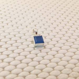 Pendentifs fins en argent sterling 925 et breloques mignon carré en calcédoine Aqua avec réglage de lunette pour accessoires de fabrication de bijoux - Product Image 3