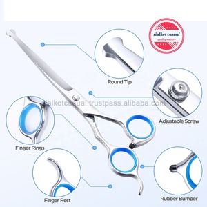 Kit de tijeras de acero inoxidable 4 en 1 para el cuidado del perro, punta redonda de seguridad, tijeras finas y curvadas y peine para el aseo de perros y gatos - Product Image 5