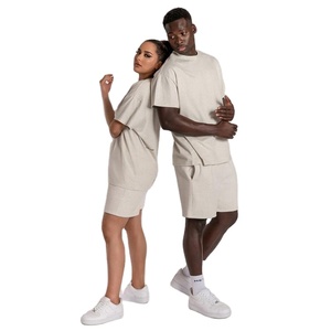 ผู้ชาย2ชิ้นชุดกีฬาชุดลูกเรือคอแฟชั่นชุดสั้นชุด Unisex - Product Image 1