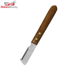 มีดปอกเสื้อโค้ทขนสุนัขด้ามจับทำจากสเตนเลสเครื่องมือปอกกันลื่น - Product Image 3