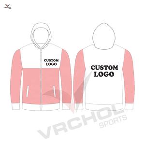 Sudadera con capucha de lana rosa antiarrugas y antiencogimiento de talla grande personalizada Patrón sólido Diseño bordado Método de tejido de punto - Product Image 2