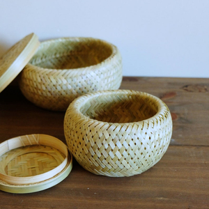 WHOLESALE LA LUNE NESTED BAMBOO <b>BASKET</b> SET WITH LIDS BAMBOO NESTING LIDDED <b>BASKET</b> SET <b>CHEAP</b> PRICE FAST DELIVERY - Product Image 3