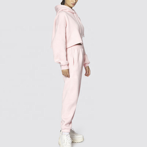 Sweat-shirt à capuche court de qualité supérieure pour femmes avec Polyester sweat-shirt à capuche confortable pour dames - Product Image 4