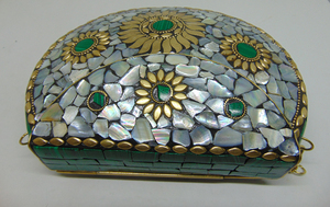 Retro Geometric Mosaic Color Shell Evening <b>Bag</b> Woman Lowellcraft.com FLAP Shape From Delhi - Product Image 4