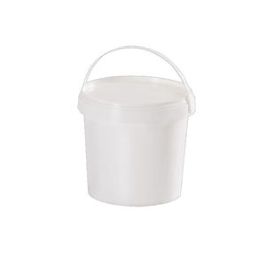 1L white round plastic chemical / food grade bucket with lids