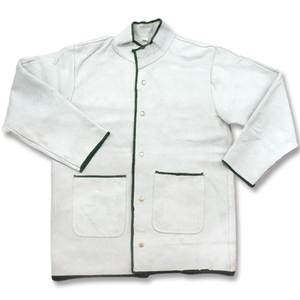 Veste de soudage en cuir robuste avec manchon résistant à la chaleur manteau en cuir de vache vêtements de sécurité pour hommes femmes - Product Image 1