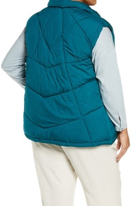 Fait sur mesure femmes grande taille sans manches léger matelassé Gilets décontracté vêtements de plein air gilet longueur coupe-vent bouton - Product Image 2