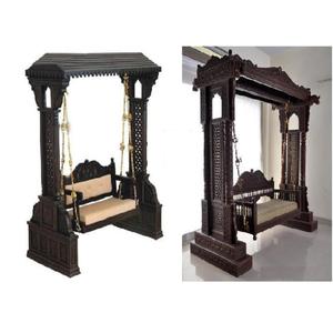 Columpio Moderno de Madera de Teca Negra Estilo Antiguo, Decoración India para el Hogar, Columpio Oonjal para Interiores, Tamaño y Diseño Personalizados, Duradero, DST EXPORTS - Product Image 1