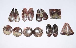 Cabochon rose naturel en vrac, paires de pierres précieuses, jaspe rouge, pour la fabrication de bijoux, taille libre, vente en gros - Product Image 2