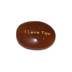 Aventurine de pêche Je t'aime Pierres gravées | Guérison pierres gravées personnalisées Pierre semi-précieuse gravée - Product Image 1