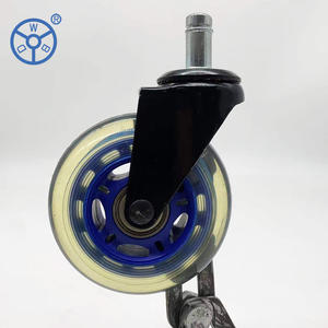 Vente chaude transparent <span class=keywords><strong>3</strong></span> pouces pu roulette pivotante <span class=keywords><strong>roues</strong></span> 75mm pivotant rouleau noir pour chaise de bureau - Product Image 5