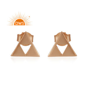 14K ต่างหูสตั๊ดเงิน925ชุบโรสโกลด์เครื่องประดับเงินแท้คอลเลกชันวินเทจ - Product Image 1