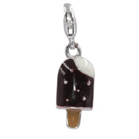 Breloques, pendentif crème glacée, animaux en émail, en argent Sterling 925, pour vélo, bijoux pour enfants