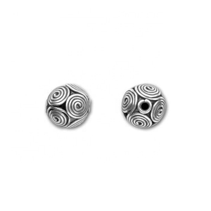 Cuentas redondas de plata de ley brillante de alta calidad al por mayor, accesorios de joyería, espaciadores a precio competitivo - Product Image 1