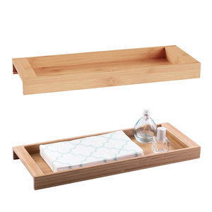 No plastic bamboo wood jewelry cellphone wallet coin tray storage key tray for home