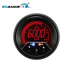 Tacómetro Digital LCD para coche, medidor de RPM con función de advertencia y pico, lente transparente, cara negra, 60mm, 4 colores - Product Image 3