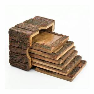 100% naturel en bois massif caboteur à la main thé/café assiettes de service décoration de Table nouveaux ustensiles de cuisine vaisselle Carton emballage - Product Image 5