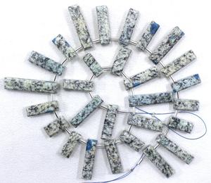 Gema Natural de jaspe K2, cuentas facetadas de forma rectangular para fabricación de joyas, alambre envuelto hecho a mano, 28 piezas - Product Image 1