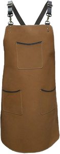Delantal de piel auténtica y ligera Unisex, Premium, profesional, Vintage, para Chef, para cocina, Barista, CE - Product Image 6