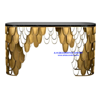 Table console moderne de luxe en or pour le salon Nouveau design Mobilier de maison Matériau métallique pour l'intérieur et l'extérieur
