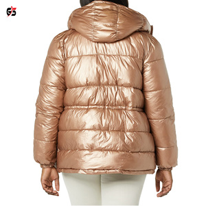 Chaqueta cortavientos con estampado de logotipo personalizado para mujer, ropa de invierno de manga larga con capucha y cremallera, de la más reciente y cálida calidad - Product Image 5