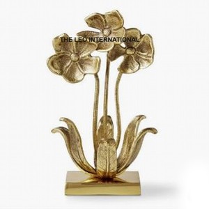 Sculpture en aluminium et bois, forme unique, plaquée or, style contemporain, accent décoratif pour la maison - Product Image 3