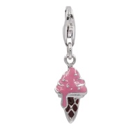 Breloques, pendentif crème glacée, animaux en émail, en argent Sterling 925, pour vélo, bijoux pour enfants