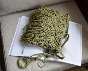 Sac en macramé fait à la main sac à main pochette sac à bandoulière Crochet Hippie Chic Vintage coton enveloppe toile unisexe fermeture éclair en gros - Product Image 5