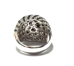Bague de cocktail de mariage Hyperbole en or blanc 18 carats avec diamant noir, design élégant en forme de boule fantaisie, prix usine Hong Kong - Product Image 3