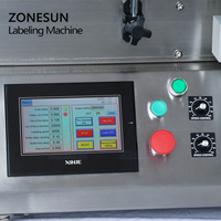 Machine d'étiquetage automatique de bouteilles d'huile essentielle en plastique ZONESUN, machine d'étiquetage de bouteilles rondes double face de table avec codeur de date