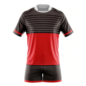 Uniforme de Rugby de manga corta para hombre, Logo personalizado impreso por sublimación, venta al por mayor - Product Image 2
