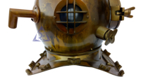 Casque de plongée sous-marine US Navy Mark V en laiton antique, taille réelle, impression numérique/UV, fait main, marque RE, décoration d'intérieur