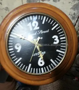 wooden finished wall clock for home decor hot sale