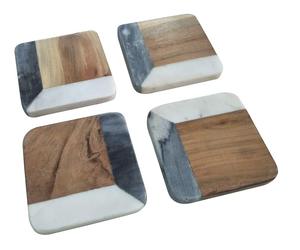 ชุดจานรองแก้วลายคลาสสิก ทำจากกระดูก/ไม้ จำนวน 4 ชิ้น เป็นมิตรกับสิ่งแวดล้อม รูปทรงกลม ลายศิลปะอินเดียแบบดั้งเดิม สำหรับใช้ในบ้าน ครัว โรงแรมในอินเดีย - Product Image 3