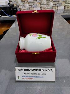 อลูมิเนียมสีดำสีมือวาดเผาศพ Urn อุปกรณ์งานศพอลูมิเนียมขนาดกลางเผาศพ Urn BRASSWORLD อินเดีย - Product Image 5