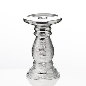 Portavelas de metal de cerámica plateada Nuevo diseño Alto precio al por mayor plateado Pilar de vela - Product Image 1