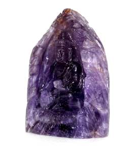 Estatua de Buda hecha a mano de amatista, piedra curativa, escultura de Ganesha, escultura de estatuilla, cristal brasileño, Gema hecha en la India - Product Image 1