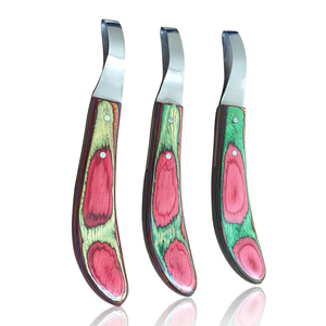 High Quality Hoof Loop Knife with <b>Rainbow</b> Design Layered <b>Wooden</b> Handle Stainless Steel Farrier Tool Made in Pakistan - Product Image 2