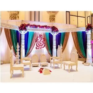 เก้าอี้ Mandap สำหรับพิธีแต่งงานแบบดั้งเดิมสีขาว,เก้าอี้ Mandap ไม้ Vidhi สำหรับงานแต่งงาน - Product Image 1